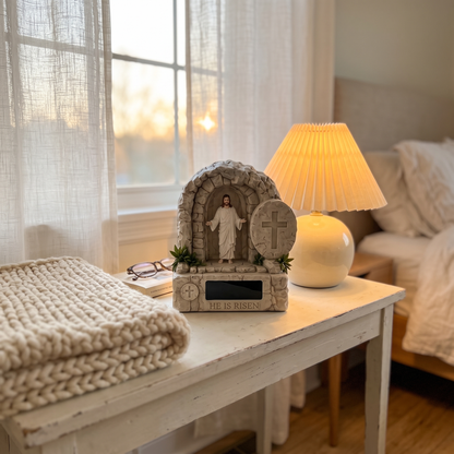 Jesus Alarm Clock sunrise bedroom lifestyle shot